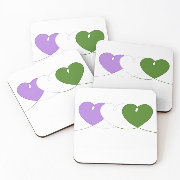 Item preview, Gender Queer Pride Hearts designed and sold by TheCurioArtShop.