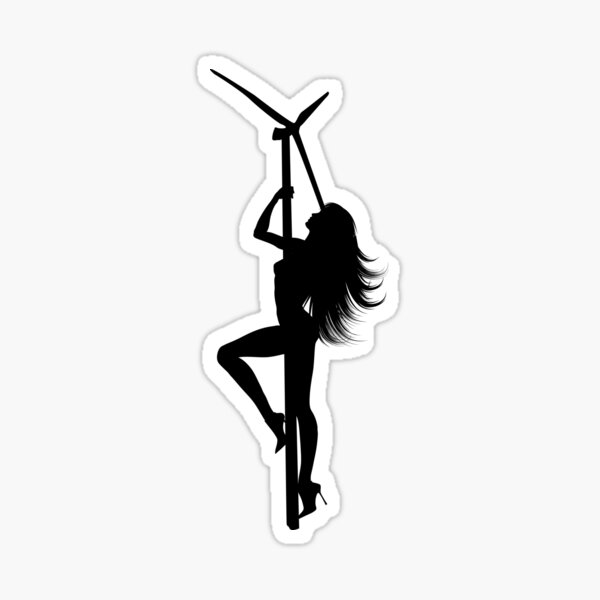 Stripper pole dancing on Wind Turbine Sticker