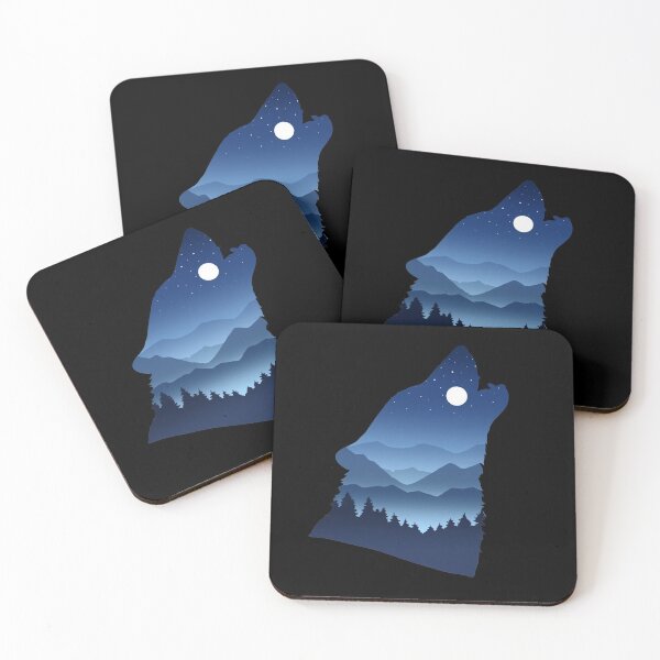 Item preview, Wolf head landscape designed and sold by Ramblinggoats.