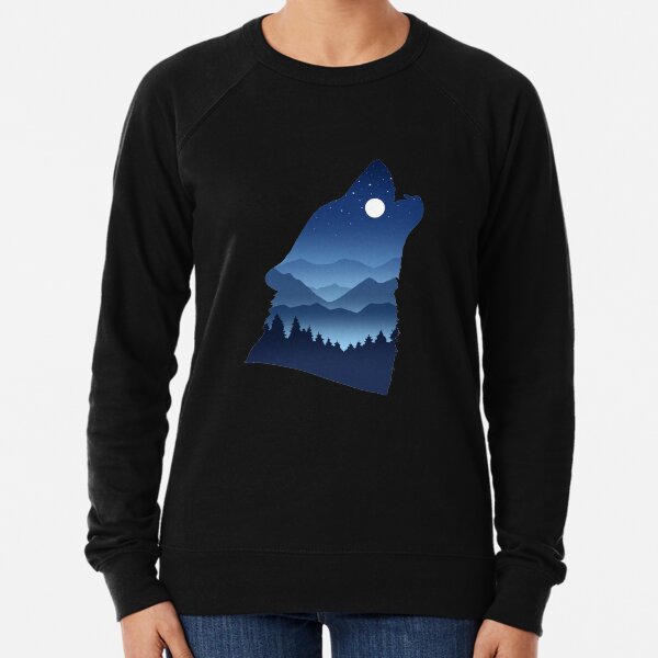 Wolf head landscape Lightweight Sweatshirt