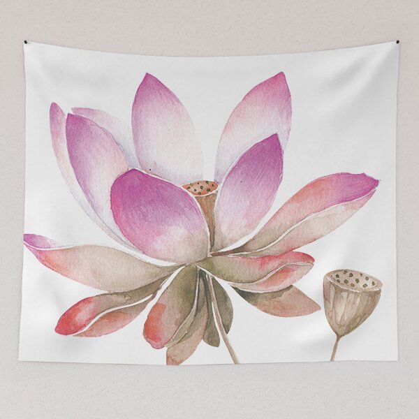 Item preview, Chinese Art Print - Single Lotus Stems Water Lilies designed and sold by Kallandra.