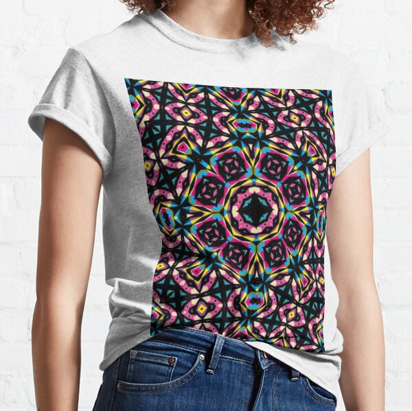 Motley Colored Abstract Pattern, ILLusion, Motif, Visual Art, Wallpaper, Pattern Classic T-Shirt