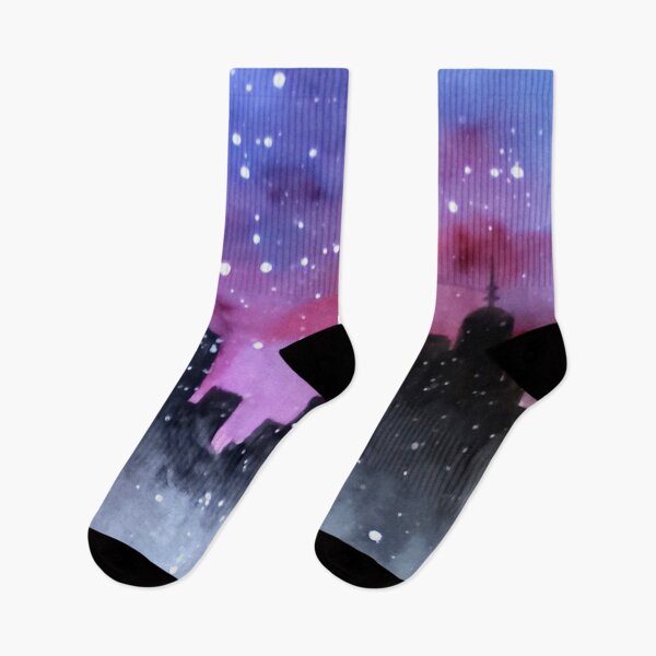 Item preview, A Flower Fairy in the City under the starry night (Watercolor) designed and sold by CreativityRoams.