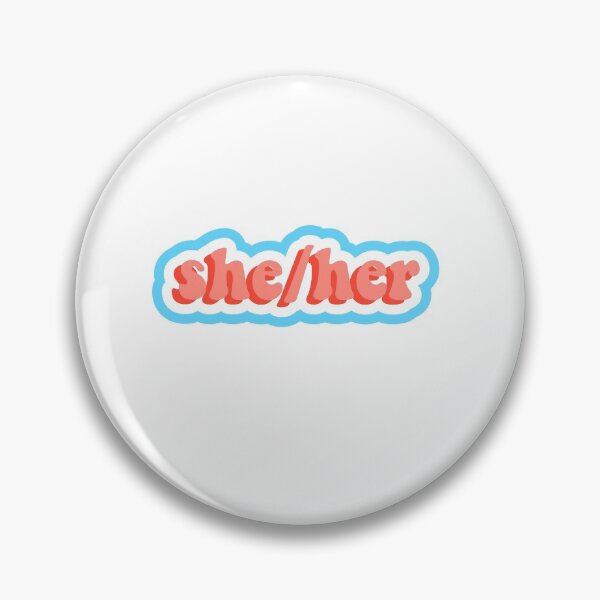 Item preview, "she/her" pronoun design designed and sold by lilacstickerss.