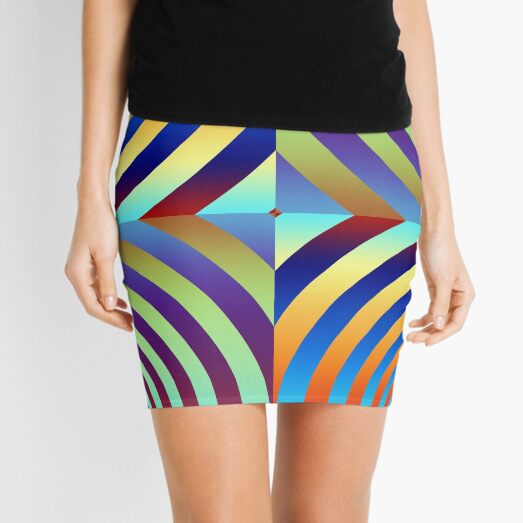 Motley Colored Abstract Pattern, ILLusion, Motif, Visual Art, Wallpaper, Pattern Mini Skirt
