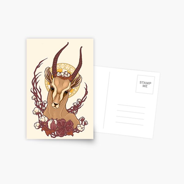 Gazelle Nouveau Postcard