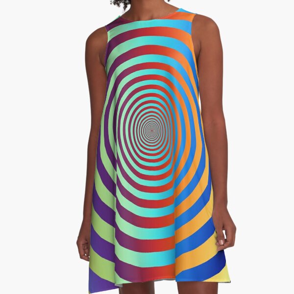 Copy of Motley Colored Abstract Pattern, ILLusion, Motif, Visual Art, Wallpaper, Pattern A-Line Dress