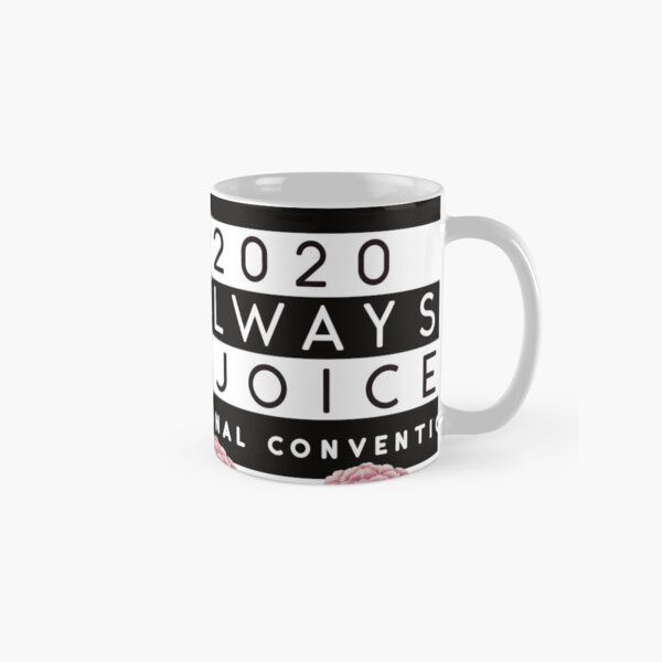 Always Rejoice - Black Stripes and Pink Flowers Classic Mug