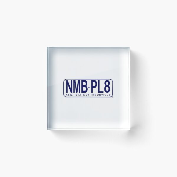 Item preview, NMB.PL8 NSW New South Wales - State of the Obvious Number Plate Design T-Shirt and Merchandise Blue Design Transparent Background License Plate designed and sold by JohnnyMyass.
