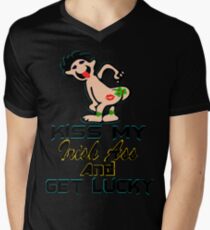★ټKiss My Irish Ass and Get Lucky Hilarious Clothing & Stickersټ★ Men's V-Neck T-Shirt