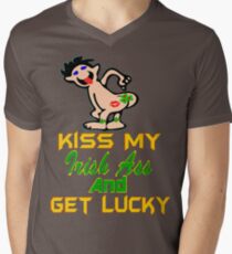 ★ټKiss My Irish Ass and Get Lucky Hilarious Clothing & Stickersټ★ Men's V-Neck T-Shirt