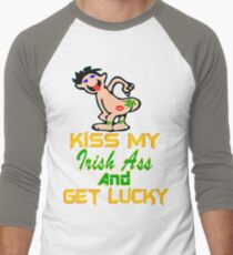 ★ټKiss My Irish Ass and Get Lucky Hilarious Clothing & Stickersټ★ Men's Baseball ¾ T-Shirt