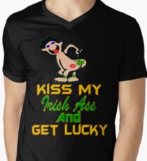 ★ټKiss My Irish Ass and Get Lucky Hilarious Clothing & Stickersټ★ Men's V-Neck T-Shirt