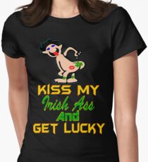 ★ټKiss My Irish Ass and Get Lucky Hilarious Clothing & Stickersټ★ Women's Fitted T-Shirt