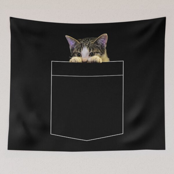 Item preview, Tabby Cat in a Pocket for Dark Background designed and sold by AmbroseAnn.