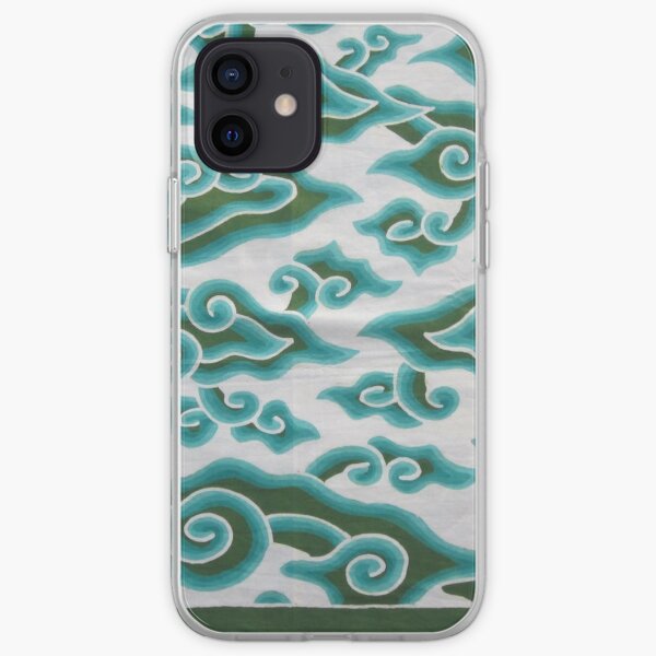 Ornament with blue spirals iPhone Soft Case