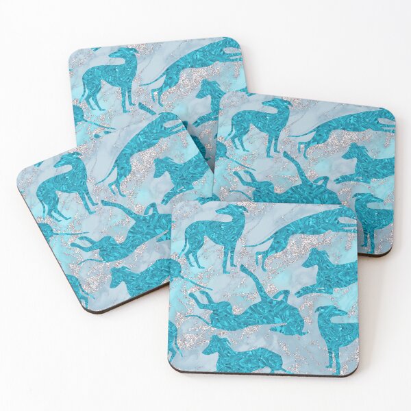 Item preview, Aquamarine Greyhounds on Blue Marble designed and sold by GreytGraphicals.