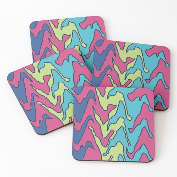 Item preview, Blue and pink Geometric ice cream sundae colours stripe zig zag  designed and sold by OakendOriginals.