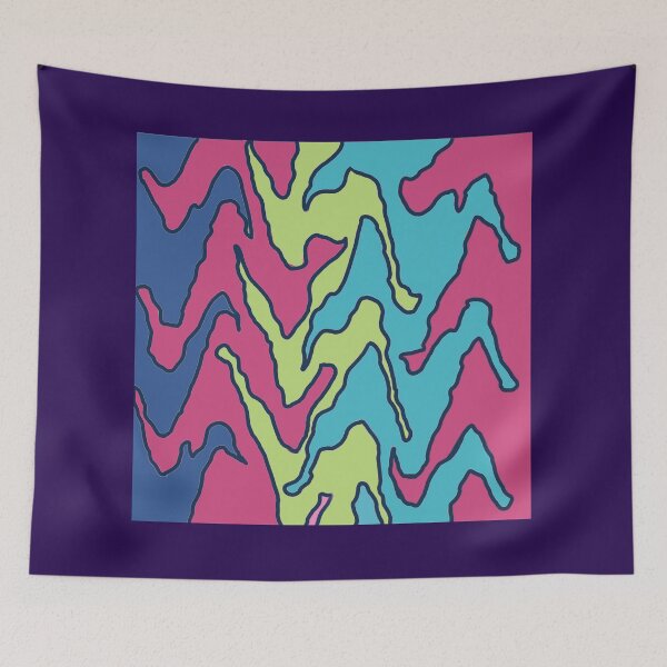 Item preview, Blue and pink Geometric ice cream sundae colours stripe zig zag  designed and sold by OakendOriginals.