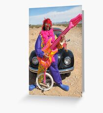 Clown, Unicycle & Guitar Greeting Card