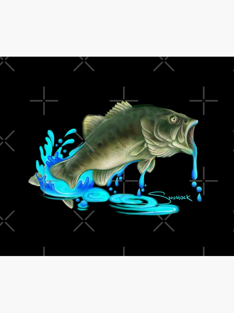 Jumping Bass Fish with Dripping Water by snohock