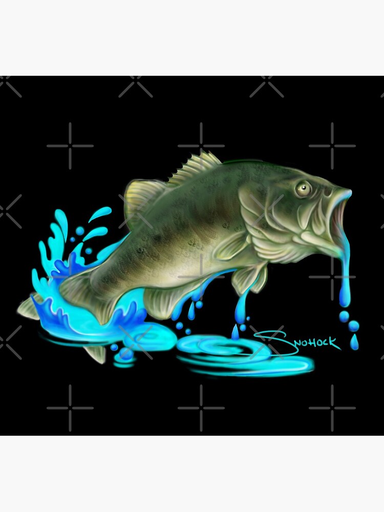 Jumping Bass Fish with Dripping Water by snohock