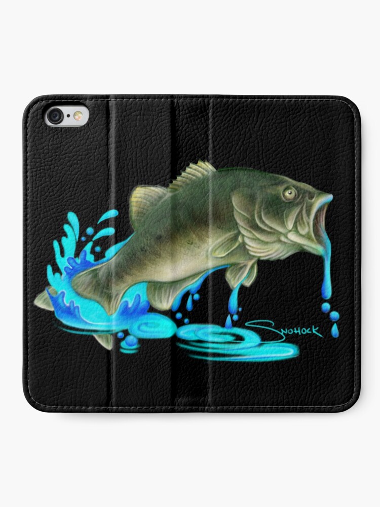 Alternate view of Jumping Bass Fish with Dripping Water iPhone Wallet