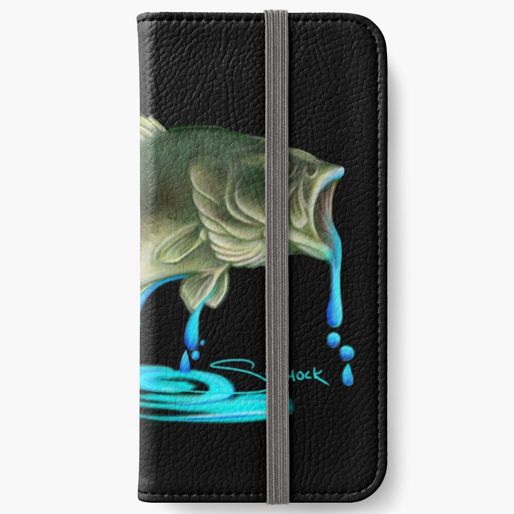 Jumping Bass Fish with Dripping Water iPhone Wallet