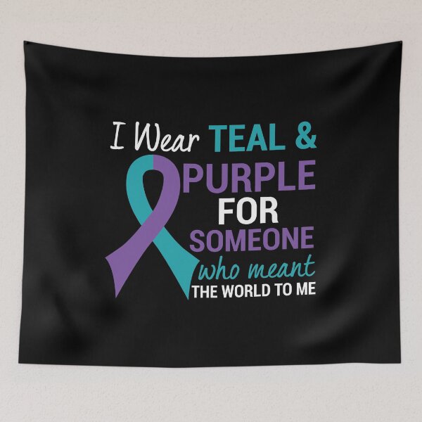 Item preview, Semicolon Teal & Purple Ribbon Suicide Awareness product designed and sold by AYDreamers.