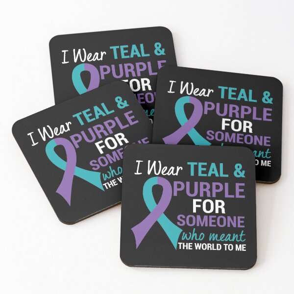 Item preview, Semicolon Teal & Purple Ribbon Suicide Awareness product designed and sold by AYDreamers.