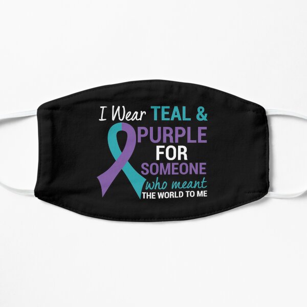 Semicolon Teal & Purple Ribbon Suicide Awareness product Flat Mask