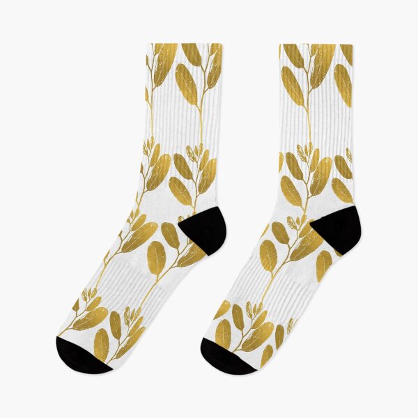 Item preview, Gold Leaves On White Background Design designed and sold by Easy Breezy.