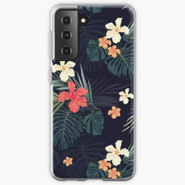 Dark tropical flowers Samsung Galaxy Soft Case