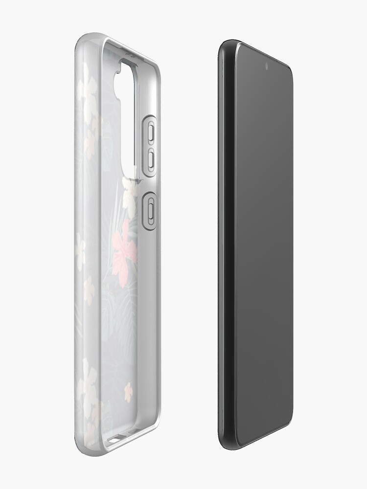 Alternate view of Dark tropical flowers Samsung Galaxy Phone Case