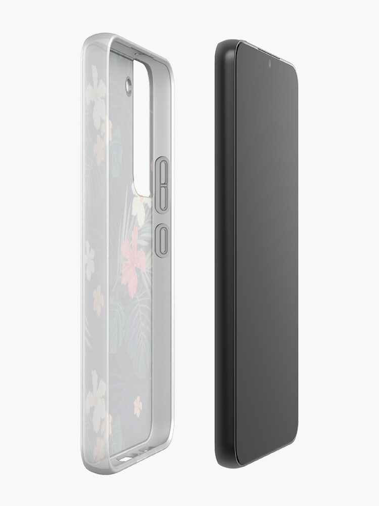Alternate view of Dark tropical flowers Samsung Galaxy Phone Case