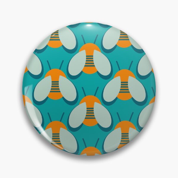 Item preview, Bees Please - Bee Pattern in Orange Turquoise Teal designed and sold by kierkegaard.