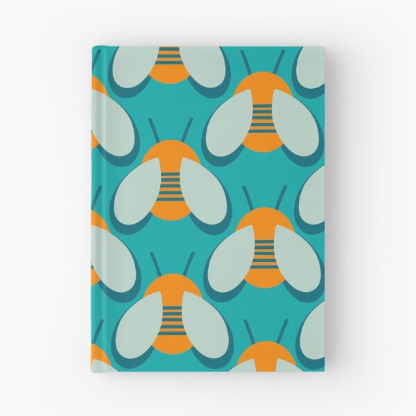 Item preview, Bees Please - Bee Pattern in Orange Turquoise Teal designed and sold by kierkegaard.