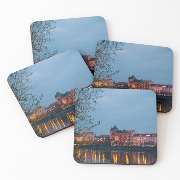 Item preview, Night cityscape at Vltava River  designed and sold by Carmen Jost.