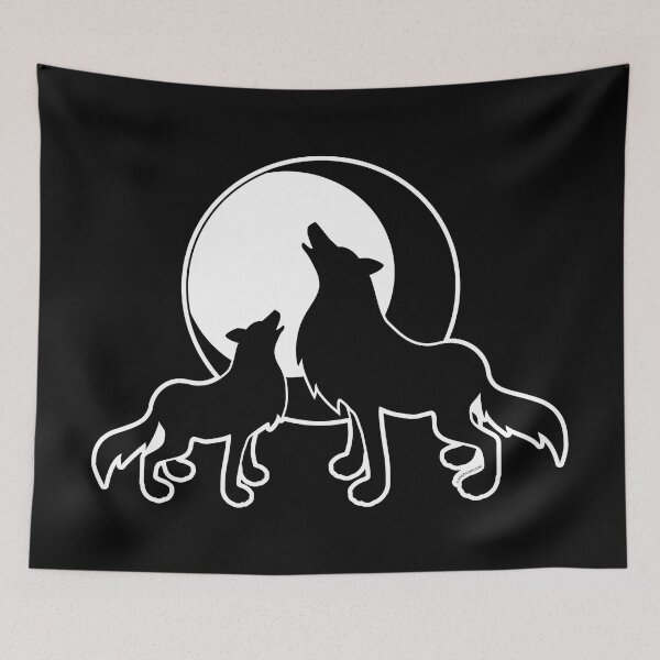 Item preview, Howling Wolf & Cub - Black Wolves designed and sold by KrazyCute.