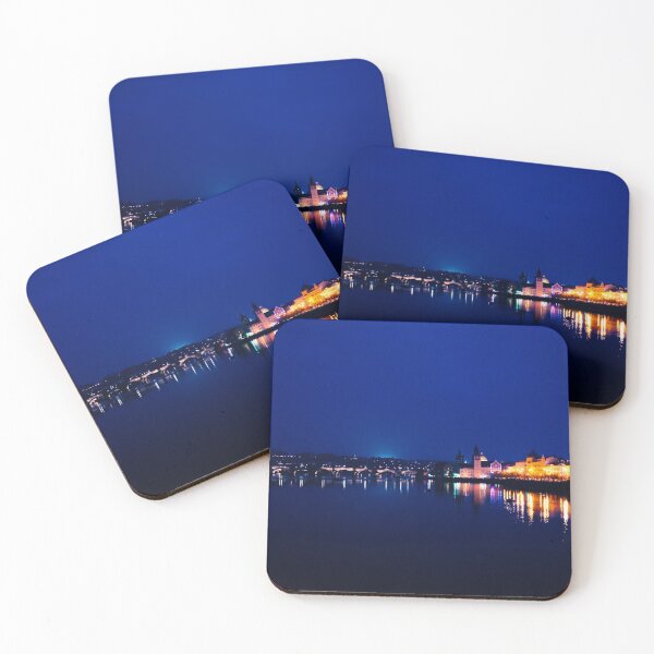 Item preview, Dark blue nightscape at Vltava River  designed and sold by Carmen Jost.