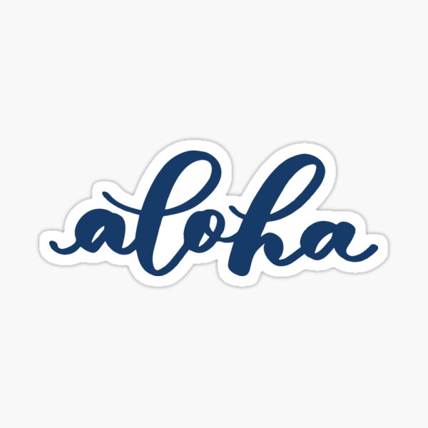 Aloha from Hawaii - Blue Modern Brush Lettering Sticker