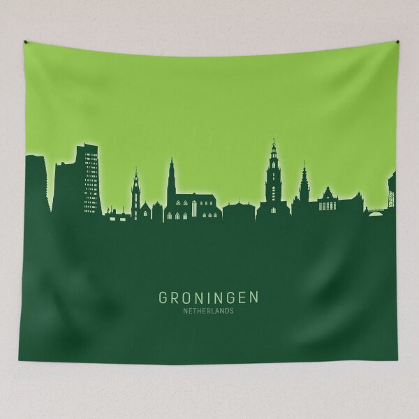 Item preview, Groningen The Netherlands Skyline designed and sold by ArtPrints.