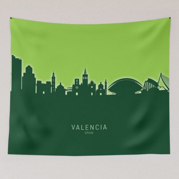 Item preview, Valencia Spain Skyline designed and sold by ArtPrints.