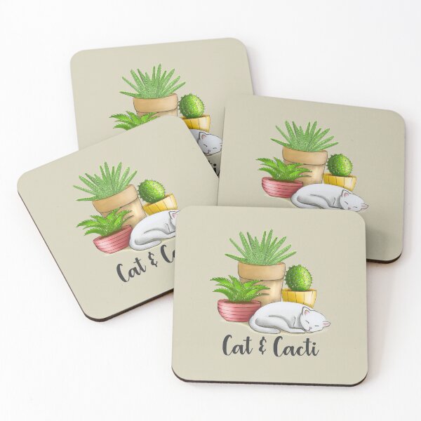Item preview, Cat and Cacti designed and sold by DesignTreasure.