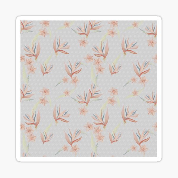 Bird of Paradise with Plumeria Tropical Tribal Print Sticker