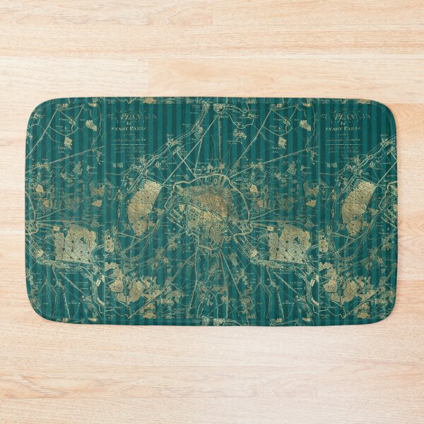 Item preview, Elegant & Luxurious French Teal & Gold - Map of Paris Design - So French ! designed and sold by DavJen.