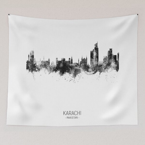 Artikelvorschau, Karachi Pakistan Skyline entworfen und verkauft von ArtPrints.