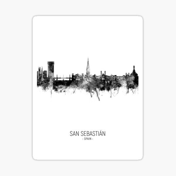 Vista previa del artículo con la obra «San Sebastian Spain Skyline», diseñado y vendido por ArtPrints.
