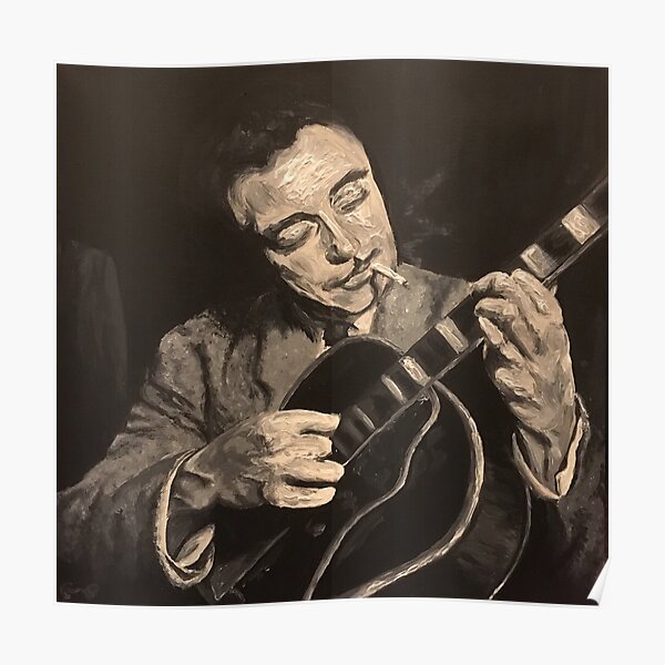 Django Reinhardt - Jazz Heroes - Sepia Poster