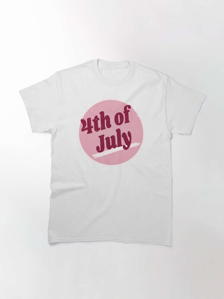 Alternate view of 4th Of July (Happy 4th Of July - Independence Day - Vintage Retro Purple Pink) Classic T-Shirt